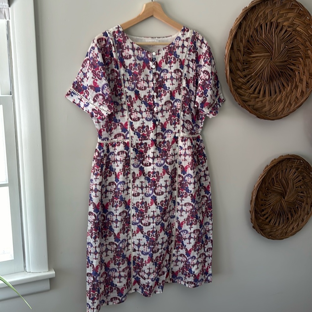 Intropia block print sheath dress size 38/ fits size 6
